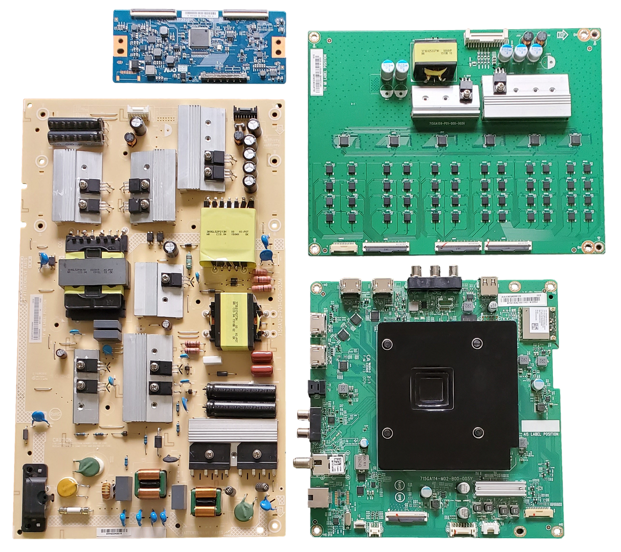M558-G1 Vizio TV Repair Parts Kit, 756TXJCB0QK009 Main Board, ADTVI1825AB4 Power Supply, 55.55T32.C28 T-Con, LNTVIW13ZXAB5 LED Driver, M558-G1