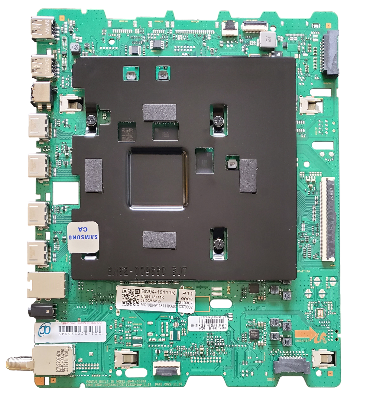 BN94-18111K Samsung Main Board, BN97-20618E, BN41-03133A, QN75Q80CAF, QN75Q8CAFXZA