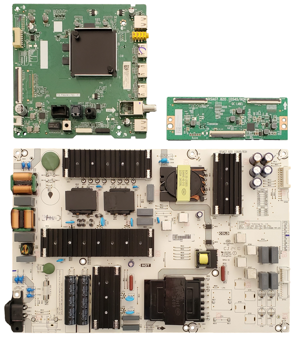 75C350LU Toshiba TV Repair Parts Kit, 403785 Main Board, 402287 Power Supply, 308910 T-Con, 75C350LU