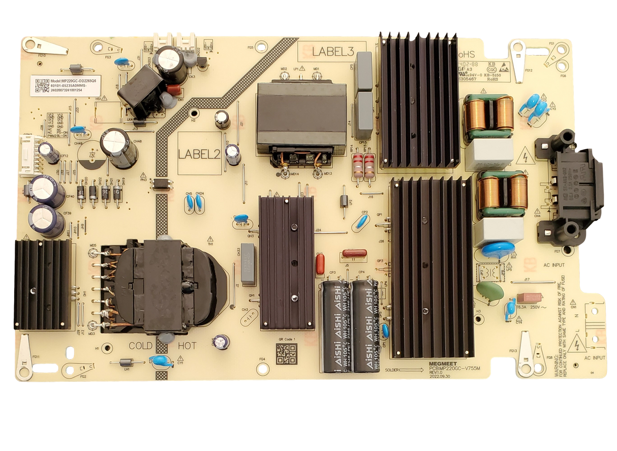60101-05235 Vizio Power Supply Board, MP220GC-0D2265Q6, M65Q6-L4
