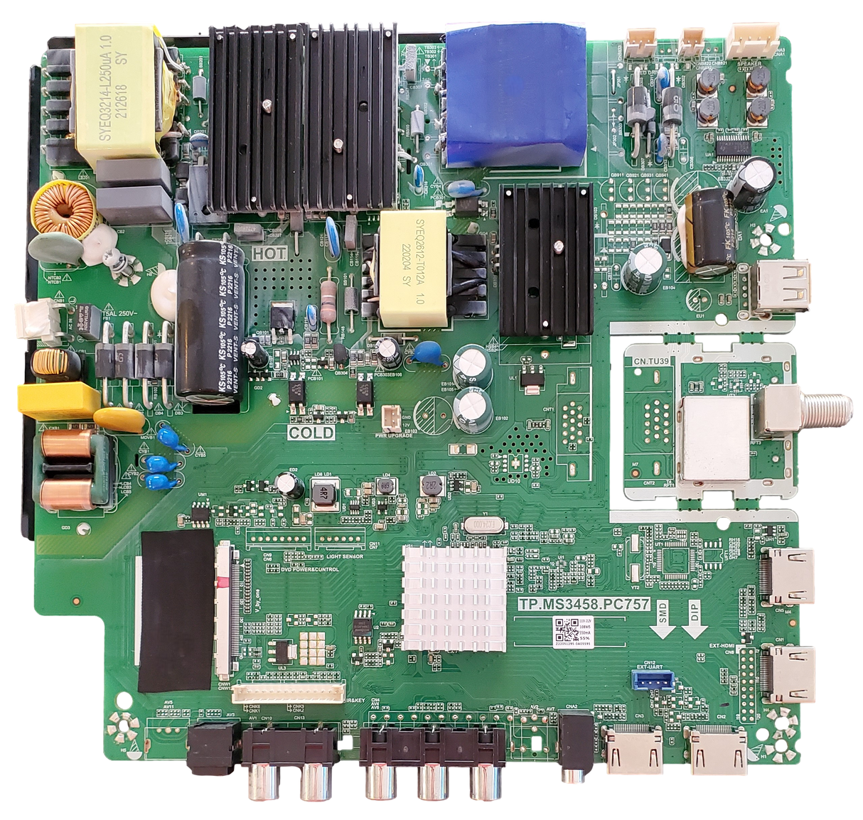 W50-WRTV58GA-MAIN Sceptre Main Board, TP.MS3458.PC757, DXCK202204-009, W50, WRTV58GA