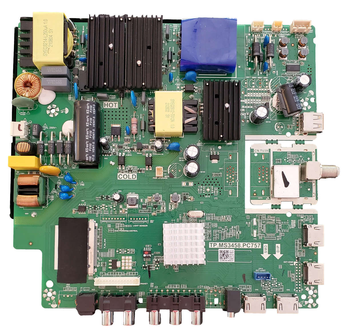 AE01C458757061 RCA Main Board/Power Supply, AE01C458757061, TP.MS3458.PC757, RLDED5098-B-UHD