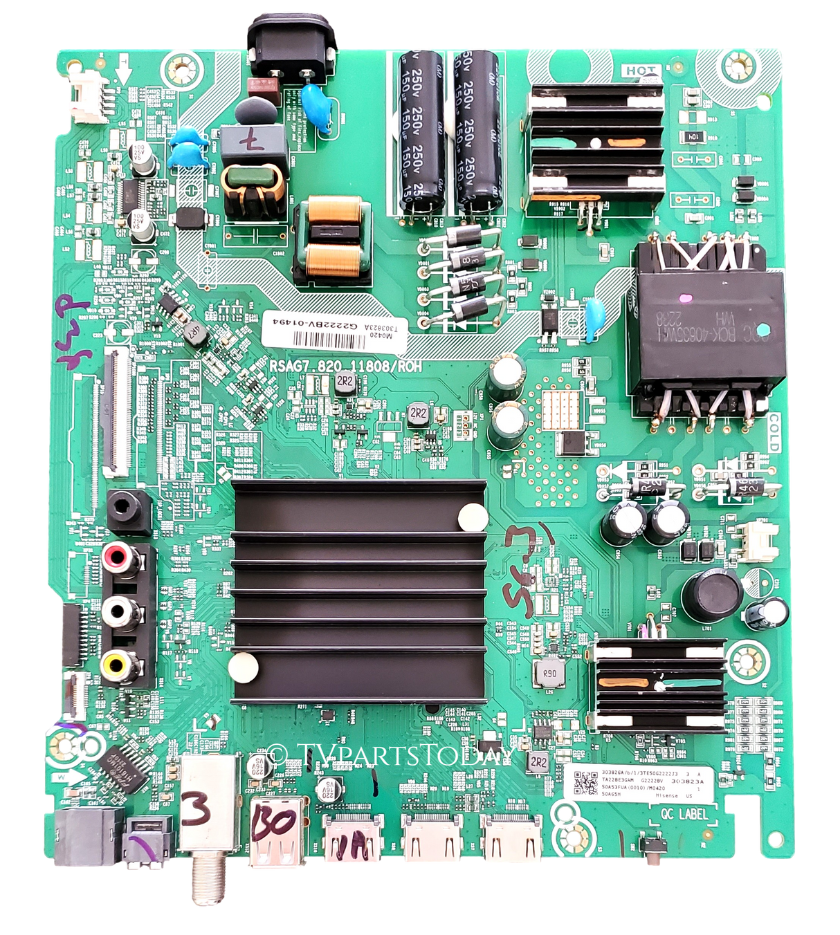 303826A Hisense Main Board / Power Supply Board, 303826,303823,RSAG7.820.11808/ROH,50A53FUA(0010) , 50A6H