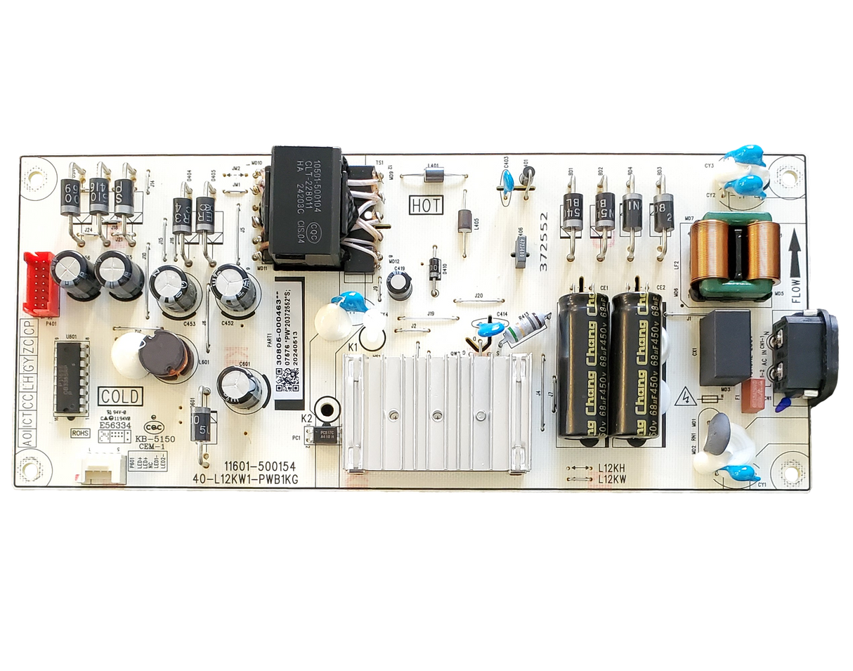 30805-000463 TCL Power Supply Board, 11601-500154, 40-L12KW1-PWB1KG, 55S451