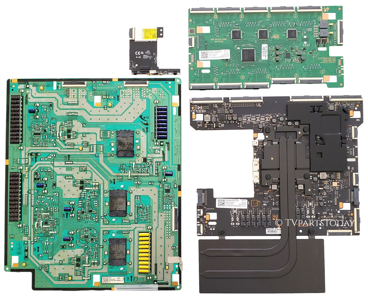 QN85QN800DFXZA Samsung TV Repair Parts Kit, BN94-18354A Main Board, BN44-01260A VSS Driver, BN94-18282A SubCon, BN59-01395A Wifi, QN85QN800DFXZA
