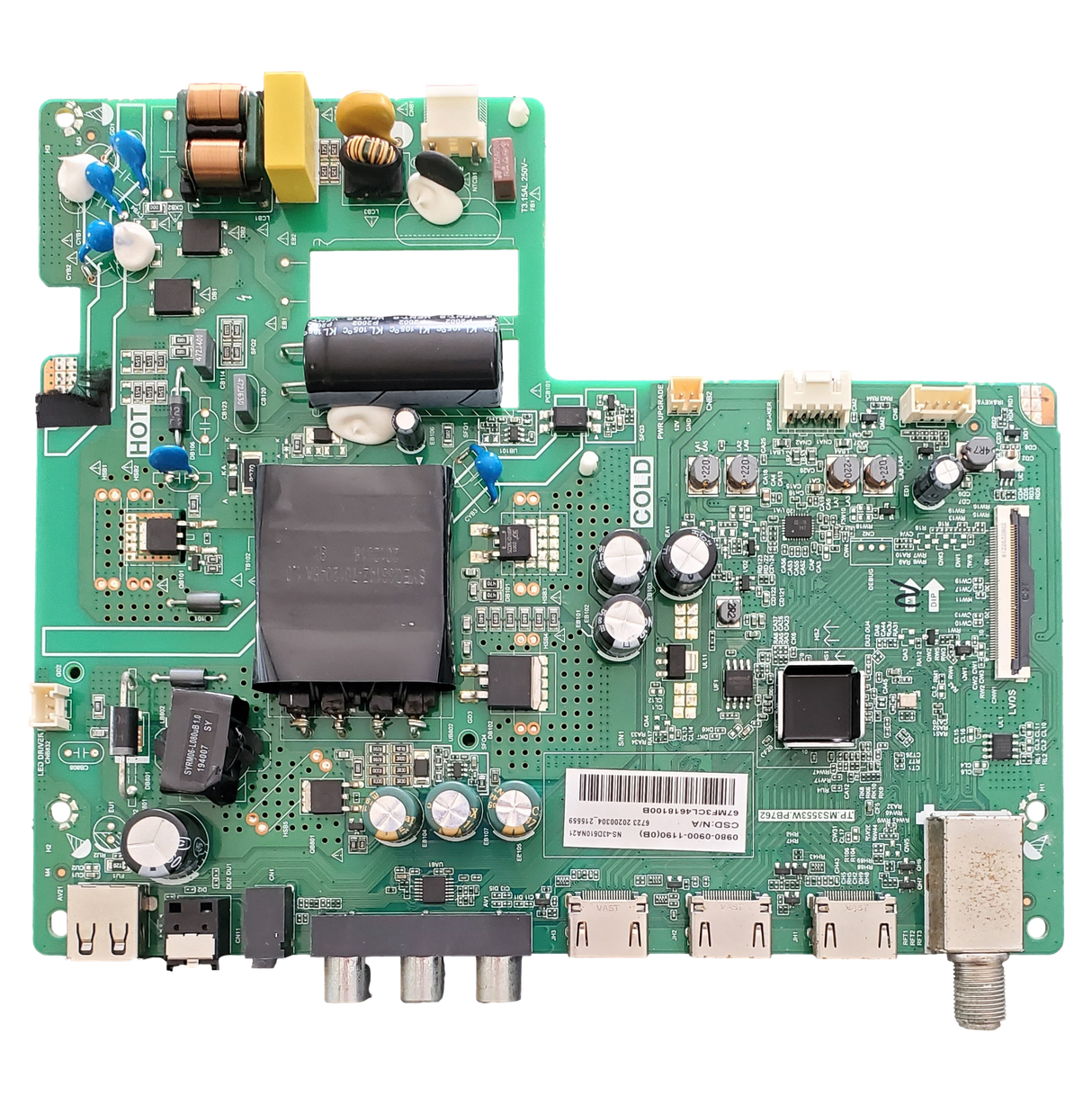 0980-0900-1190 Insignia Main Board, 0980-0900-1190, TP.MS3553W.PB762, NS-43D510NA21