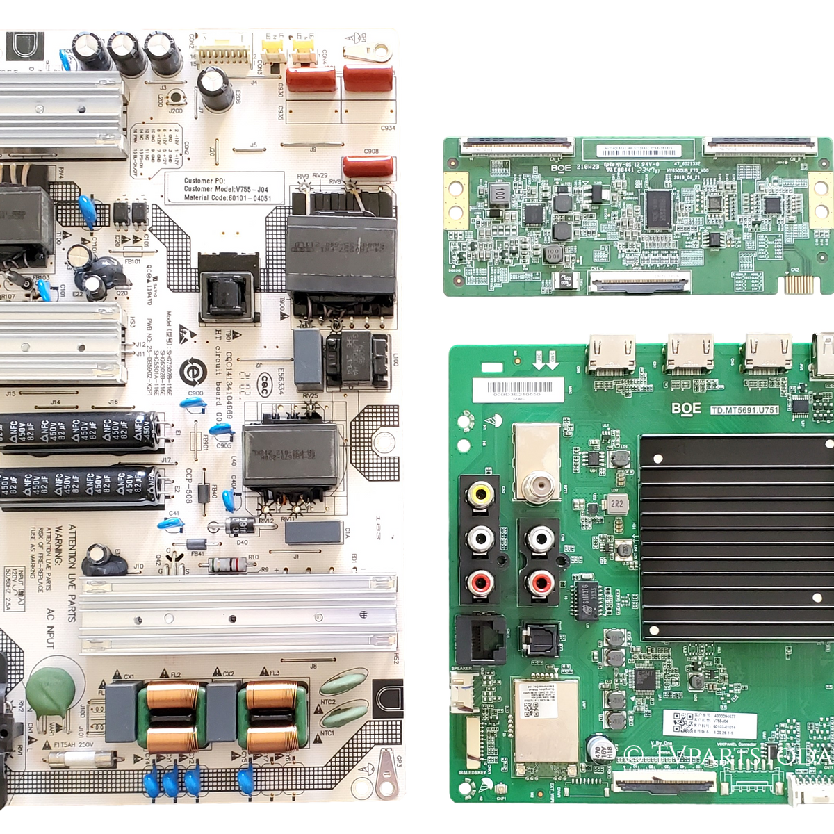 白金台building Television board 廃盤 希少 V755-J04 Vizio TV Repair Parts Kit, 60301-01014 Main Board, 60101