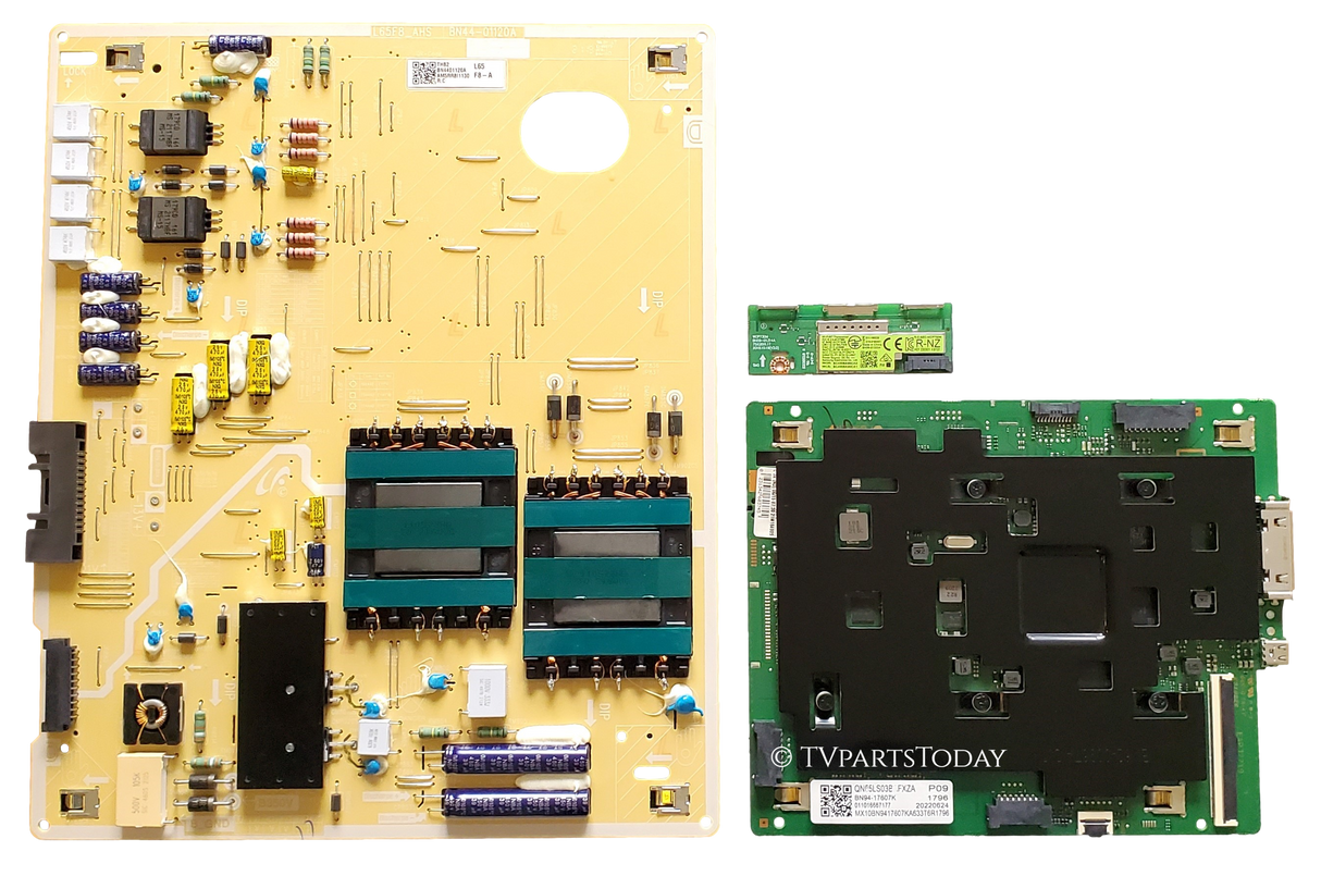 QN65LS03BDFXZA Samsung TV Repair Parts Kit, BN94-17607K Main Board, BN44-01120B Power Supply, BN59-01333A Wifi, QN65LS03BDFXZA AA02, QN65LS03BDFXZA