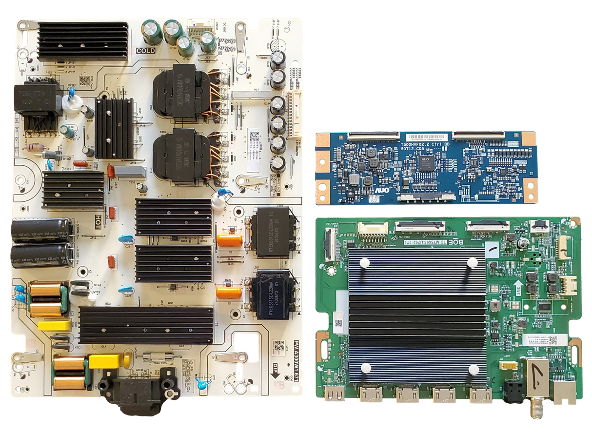 VQP65C-84 Vizio TV Repair Parts Kit, 21201-04184 Main Board, 60101-05107 Power Supply, HV650QUBE72 T-Con, VQP65C-84