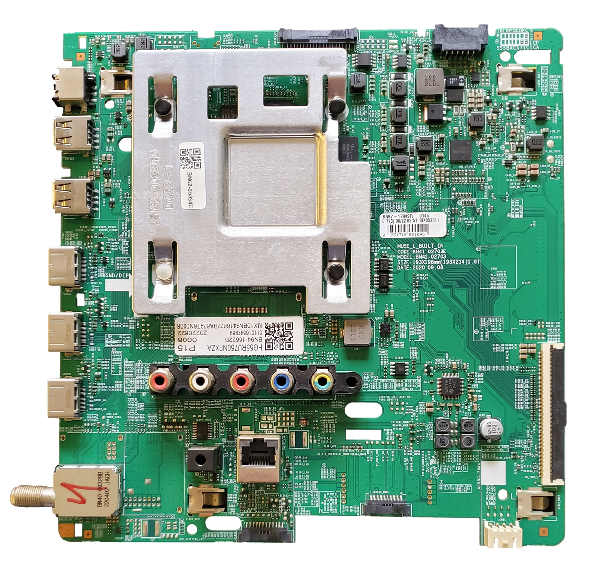 BN94-16622B Samsung Main Board, BN97-17909R , BN4102703E , 20220622 , HG55RU750NFXZA