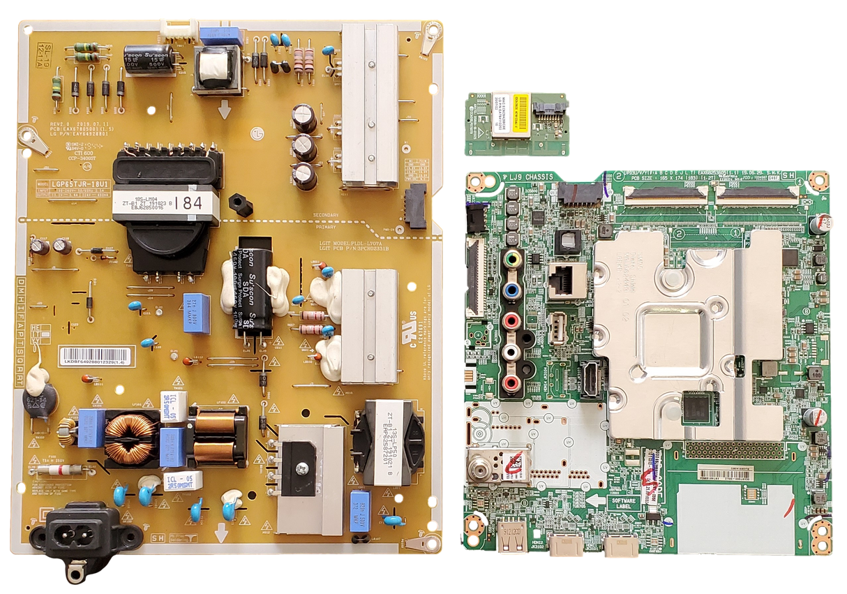65UM6900PUA LG TV Repair Parts Kit, EBT66165504 Main Board, EAY64928801 Power Supply, EAT64113202 Wifi, 65UM6900PUA.BUSYLKR, 65UM6900PUA