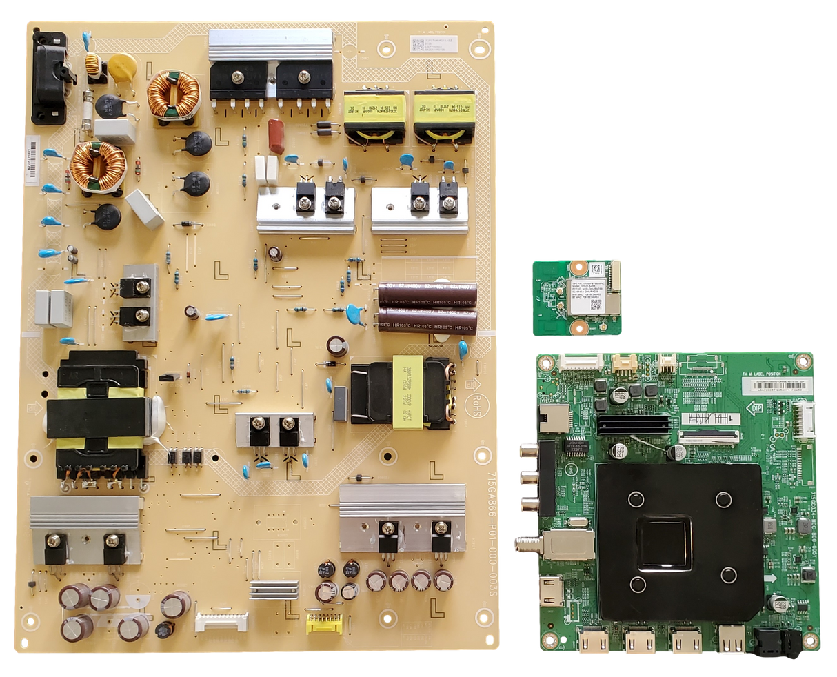NS-70F501NA22 insignia TV Repair Parts Kit, 756TXLCB02K156010X Main Board, PLTVKIA01XAEZ Power Supply, 317GWFBT668WNC Wifi, NS-70F501NA22