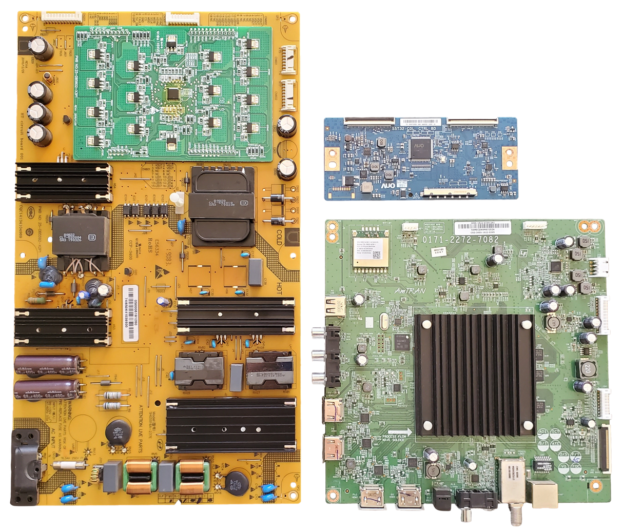 M557-G0 Vizio TV Repair Parts Kit, 3655-1622-0150 Main Board, 0500-0619-1260 Power Supply, 55.55T32.C28 T-Con, M557-G0