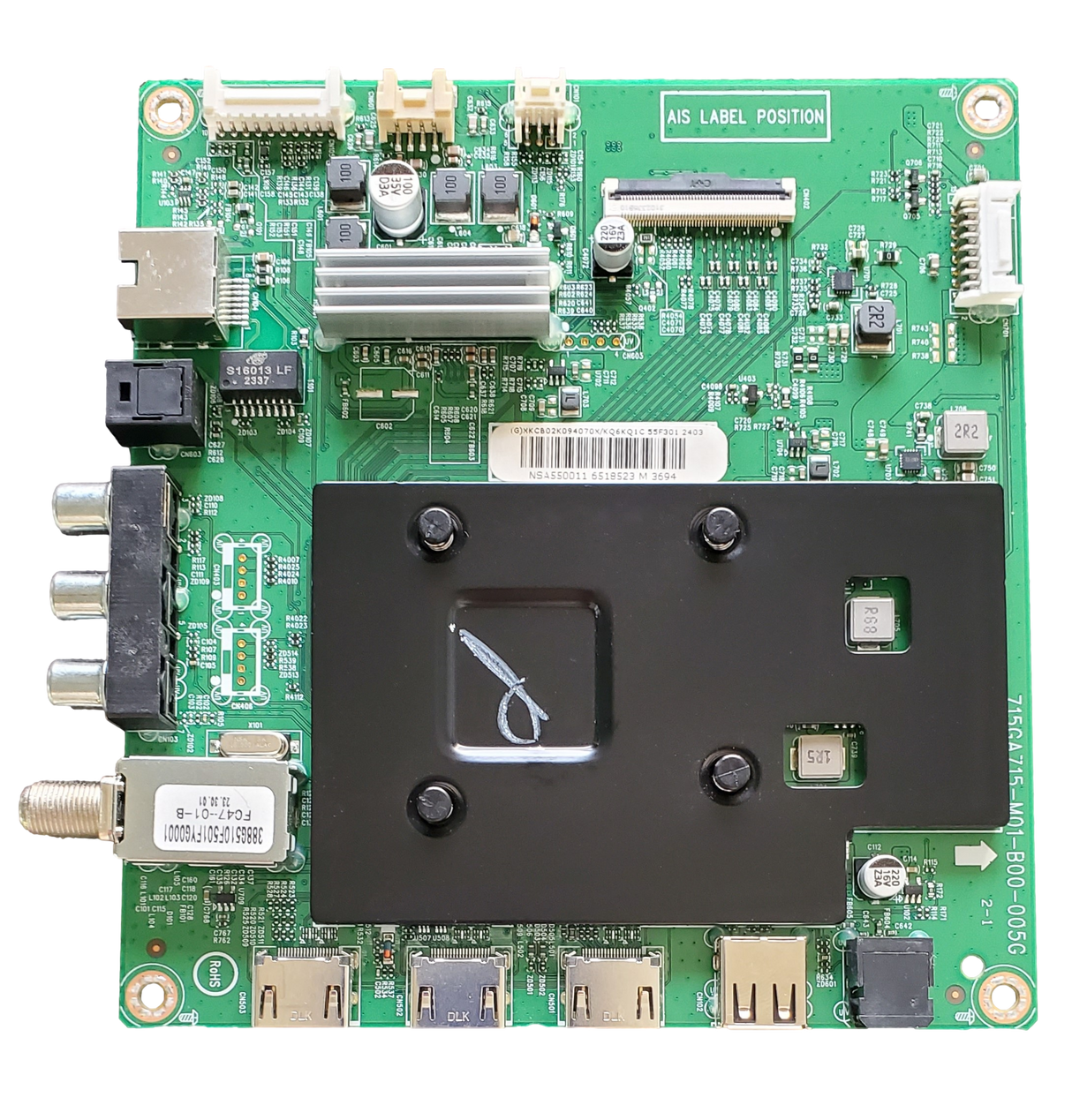 756TXKCB02K094010X INSIGNIA Main Board, 715GA715-M01-B00-005G , NS-55F301NA25