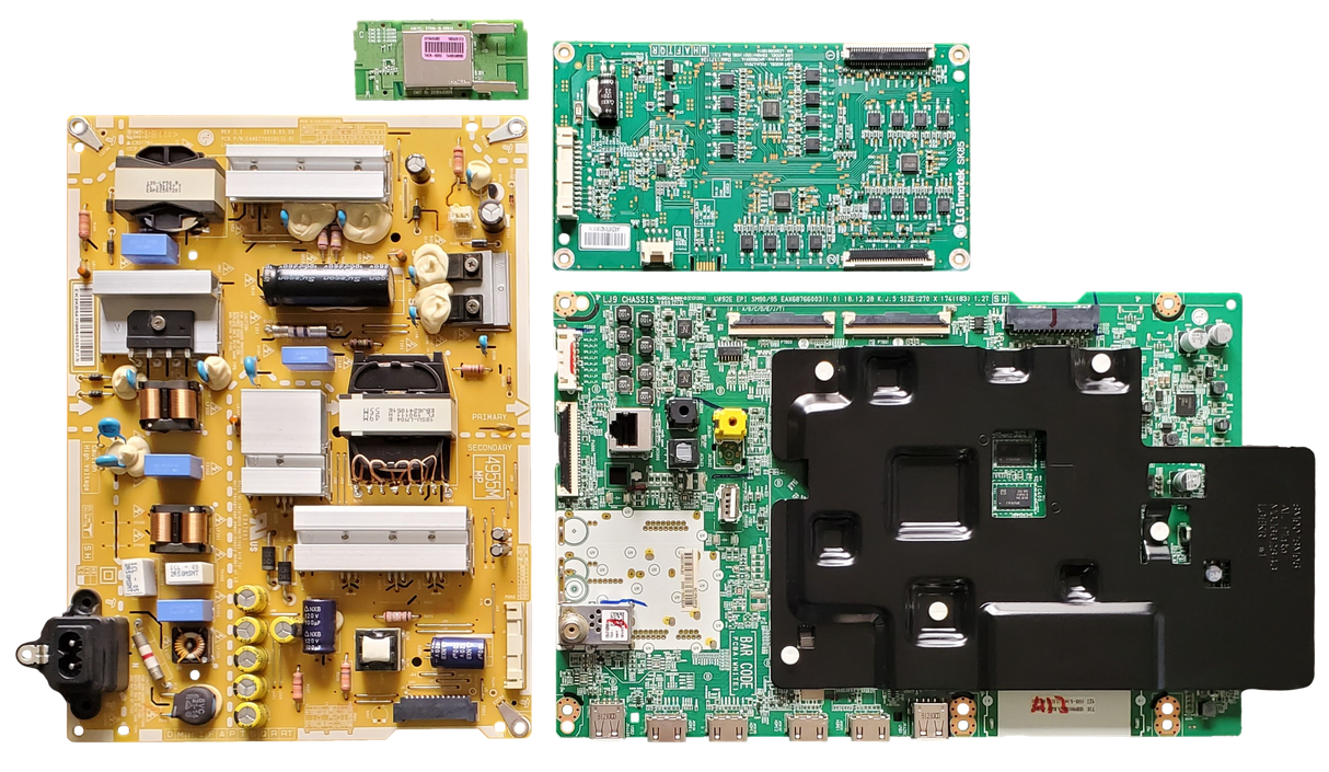 55SM9000PUA LG TV Repair Parts Kit, EBT66120801 Main Board, EAY64708661 Power Supply, EBR85415501 LED Driver, EAT64454802 Wifi, 55SM9000PUA.BUSYLJR, 55SM9000PUA