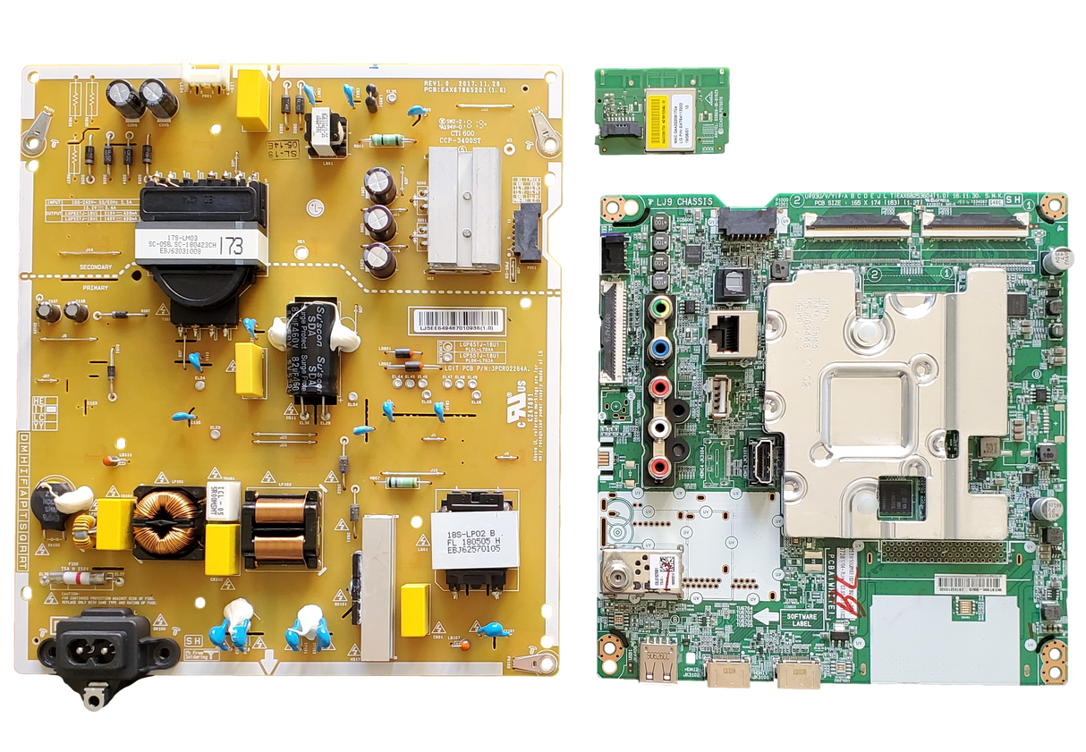 55UM6910PUC LG TV Repair Parts Kit, EBT66219302 Main Board, EAY64948701 Power Supply, EAT64113202 Wifi, 55UM6910PUC.BUSYLKR, 55UM6910PUC