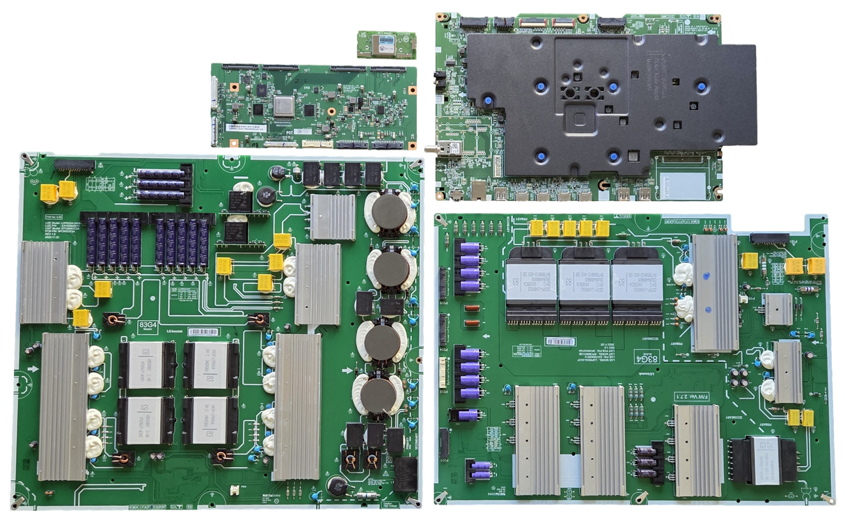 OLED83G4WUA LG TV Repair Parts Kit, EBT67794802 Main Board, EAY65905511 Power Supply, EAY65905512 Power Supply, 6871L-7458C T-Con, EAT65164804 Wifi, OLED83G4WUA