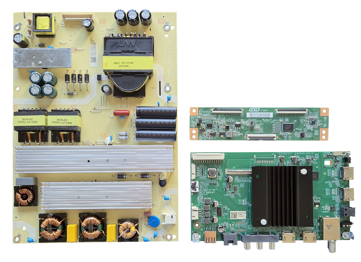 65R4A5X ROKU TV Repair Parts Kit, 515C90102M05 Main Board, 514C7001M26 Power Supply, T65UHD-SVP1 T-Con, 65R4A5X, 65R4AX v2