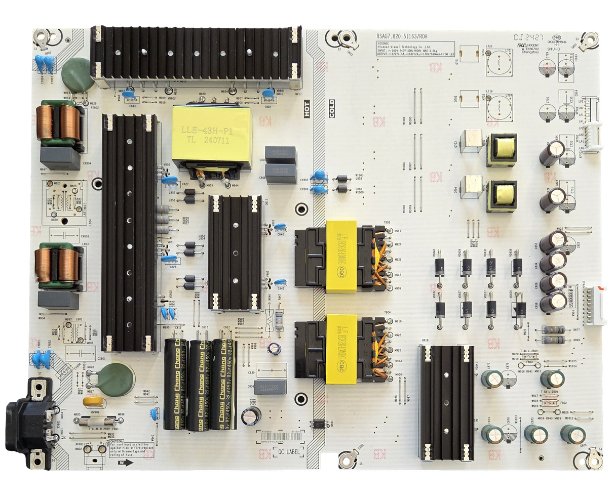 416603 Hisense Power Supply, DPD247LX06X, RSAG7.820.51163/ROH, 85R6030N, 85R6NR