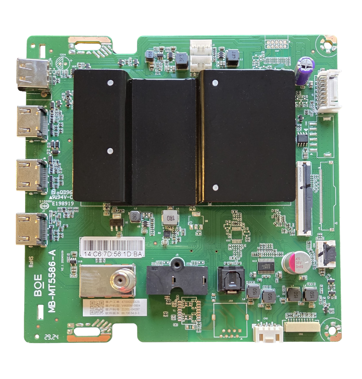 21201-04297 Vizio Main Board, MB-MT5586-A, V4K65M-0804