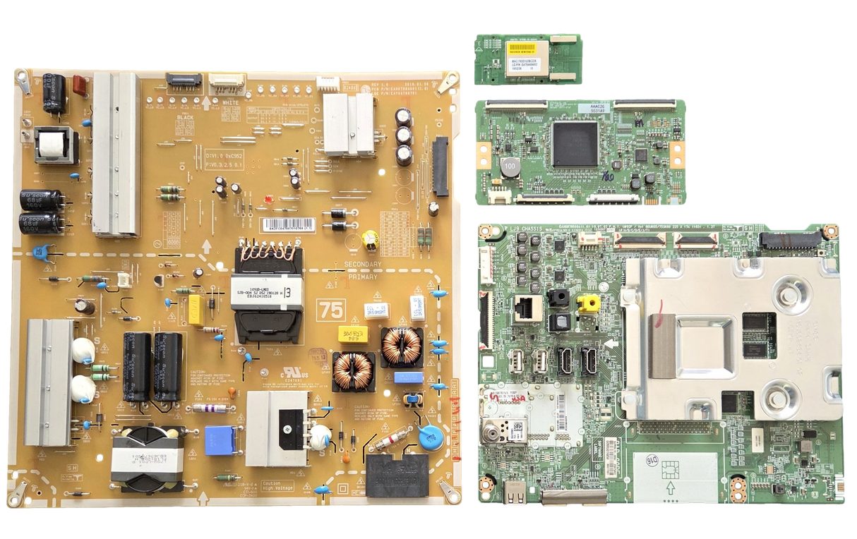 75SM8670PUA LG TV Repair Parts Kit, EBT66062401 Main board, EAY64788701 Power Supply, 6871L-5531A T-Con, EAT64454802 Wifi, 75SM8670PUA.AUSYLJR, 75S8670PUA