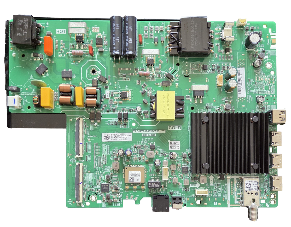 60000-00052 LG Main Board, TPD.RT2874T.PC782 (T), 4RT874B5, 50UT7570PUB