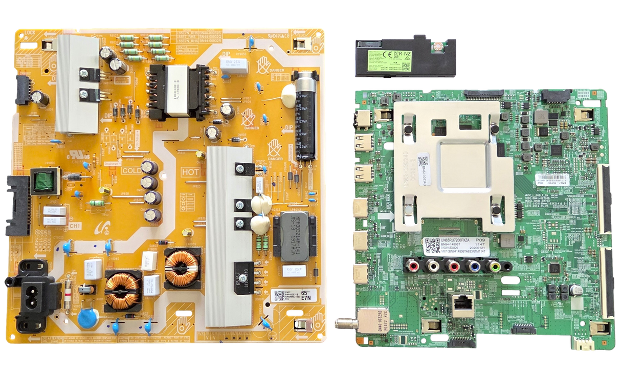 UN65RU7200FXZA Samsung TV Repair Parts Kit, BN94-14806T Main Board, BN44-00932S / T Power Supply, BN59-01314A Wifi, UN65RU7200FXZA WB06, UN65RU7200FXZA
