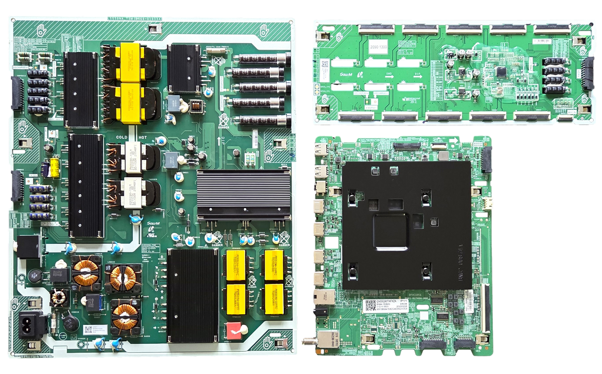 QN55Q90TAFXZA Samsung TV Repair Parts Kit, BN94-15362G Main Board, BN44-01033A Power Supply, BN44-01037A LED Driver, QN55Q90TAFXZA AB02, QN55Q90TAFXZA