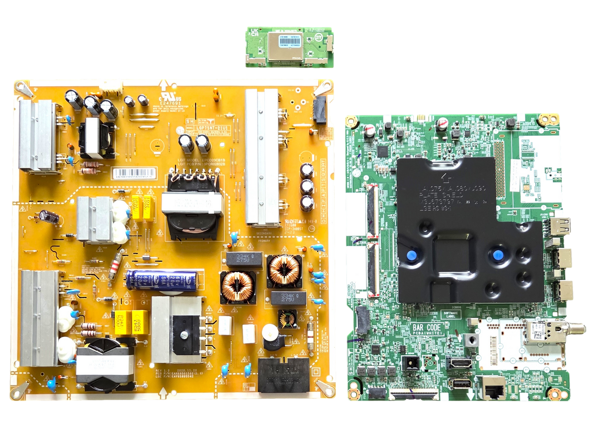 75UT7000PUA LG TV Repair Parts kit, EBT68012102 Main Board, EAY65895581 / EAY65895542 Power Supply, EAT65166902 Wifi, 75UT7000PUA
