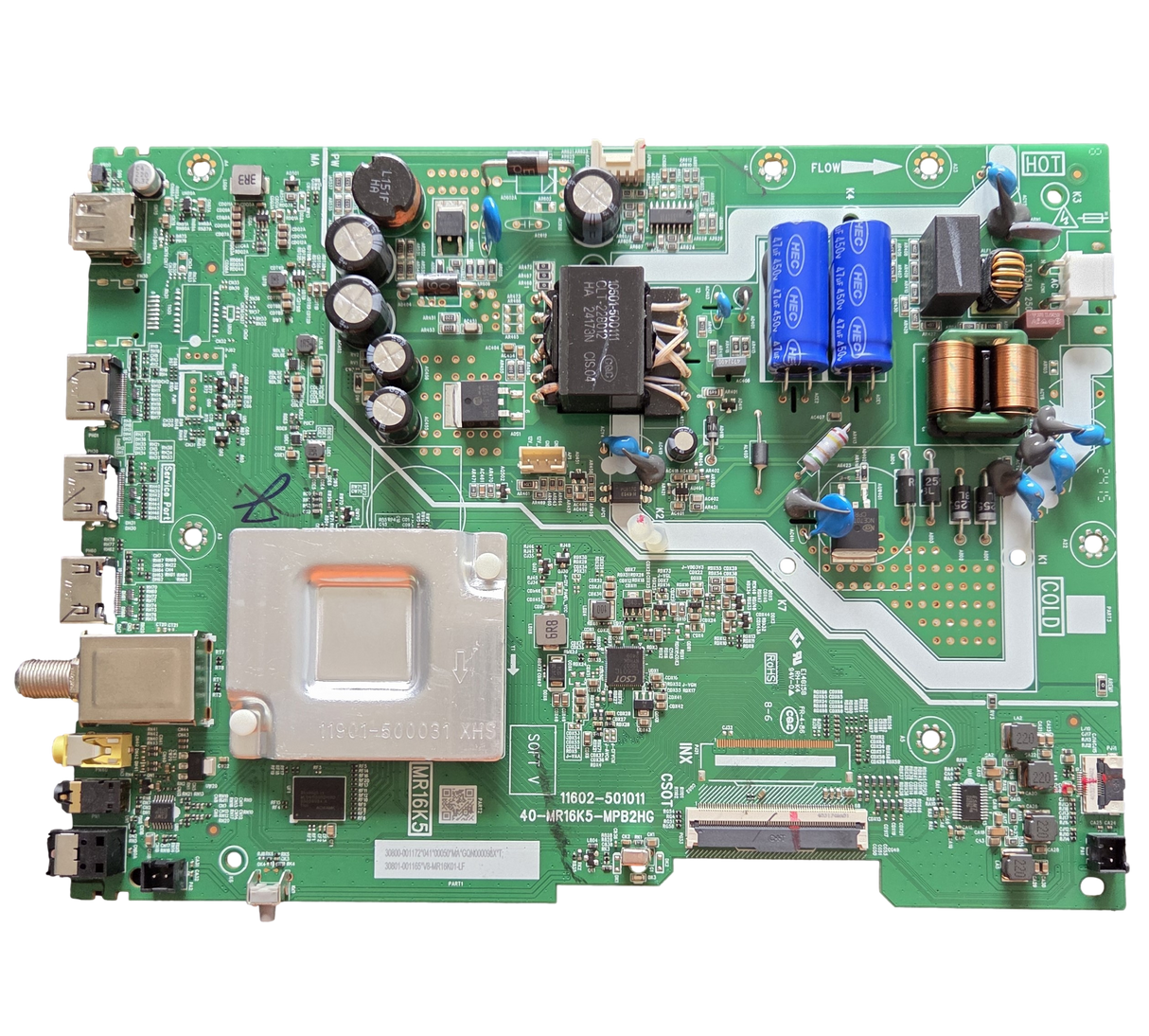 30800-001172 TCL Main Board, 30801-001165, 11602-501011, 40-MR16K5-MPB2HG, 43S310R