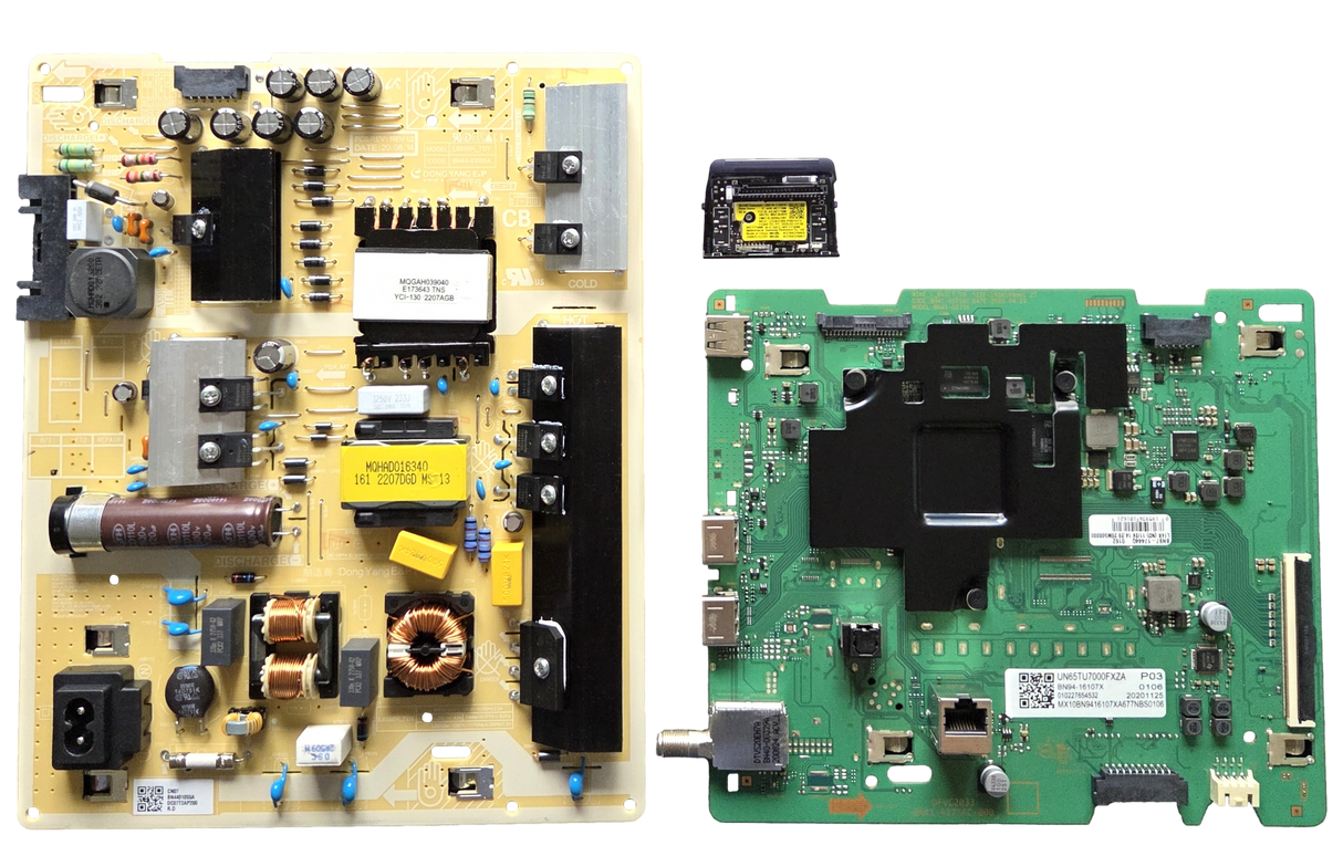 UN65TU700DFXZA Samsunt TV Repair Parts Kit, BN94-16107X Main Board, BN44-01055A Power Supply, BN44-01341A Wifi, UN65TU700DFXZA UA06, UN65TU700DFXZA