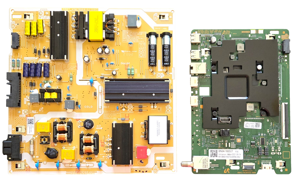 QN55Q60AAFXZA Samsung TV Repair Parts Kit, BN94-16650T Main Board, BN44-01100C Power Supply, QN55Q60AAFXZA