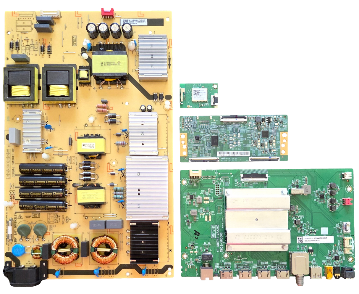 75S431 TCL TV Repair Parts Kit, 30800-000337 Main Board, 08-L40XWA4-PW210AA Power Supply, 34.29110.0AZ T-Con, 07-8812CU-MA0G Wifi, 75S431