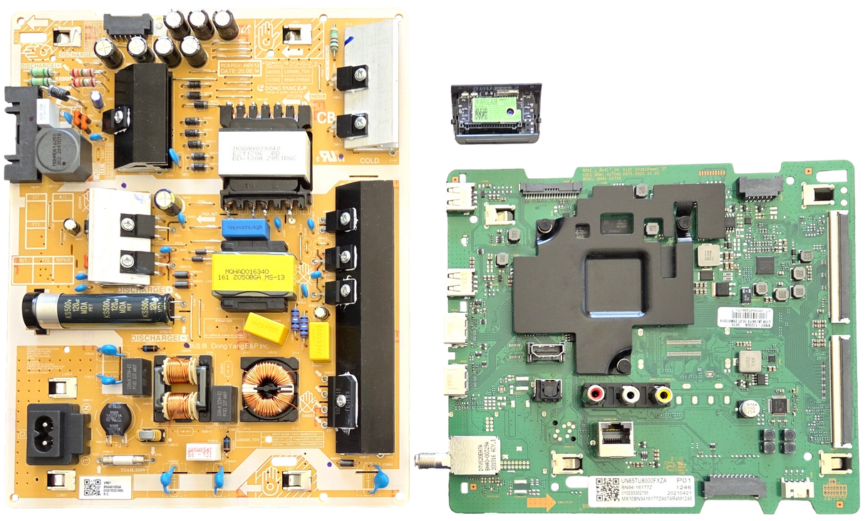 UN65TU8000FXZA Samsung TV Repair Parts Kit, BN94-16177Z Main Board, BN44-01055A Power Supply, BN59-01341B Wifi, UN65TU8000FXZA FJ12, UN65TU8000FXZA