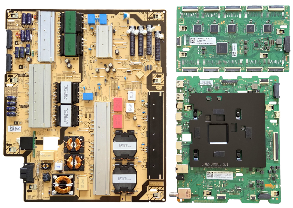 QN75QN85CAFXZA Samsung TV Repair Parts Kit, BN94-18075B Main Board, BN44-01168A Power Supply, BN94-17797A LED Driver, QN75QN85CAFXZA BA01, QN75QN85CAFXZA