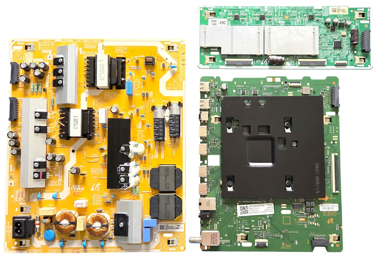 QN50Q80AAFXZA Samsung TV Repair Parts Kit, BN94-17017H / BN94-16877P Main Board, BN44-01051A Power Supply, BN44-01046A LED Driver, QN50Q80AAFXZA AA01, QN50Q80AAFXZA
