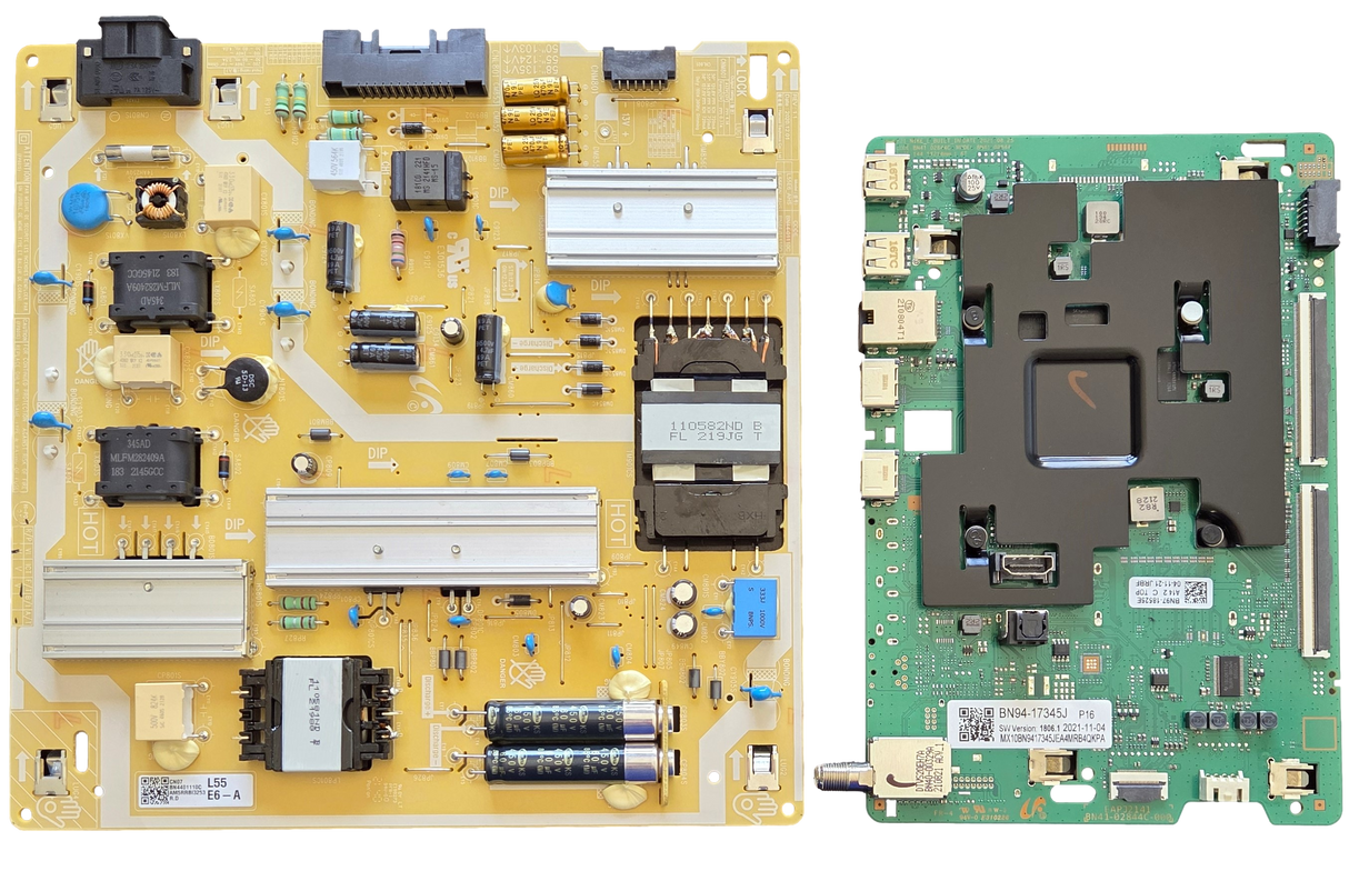 UN55AU8000FXZA Samsung TV Repair Parts Kit, BN94-17345J Main Board, BN44-01110C Power Supply, UN55AU8000FXZA FA17, UN55AU8000FXZA