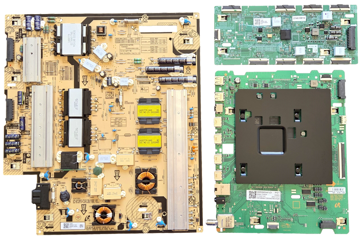 QN55QN85AAFXZA Samsung TV Repair Parts Kit, BN94-17300W / BN94-17584X Main Board, BN44-01114A Power Supply, BN44-01134A LED Driver, QN55QN85AAFXZA BA08, QN55QN85AAFXZA