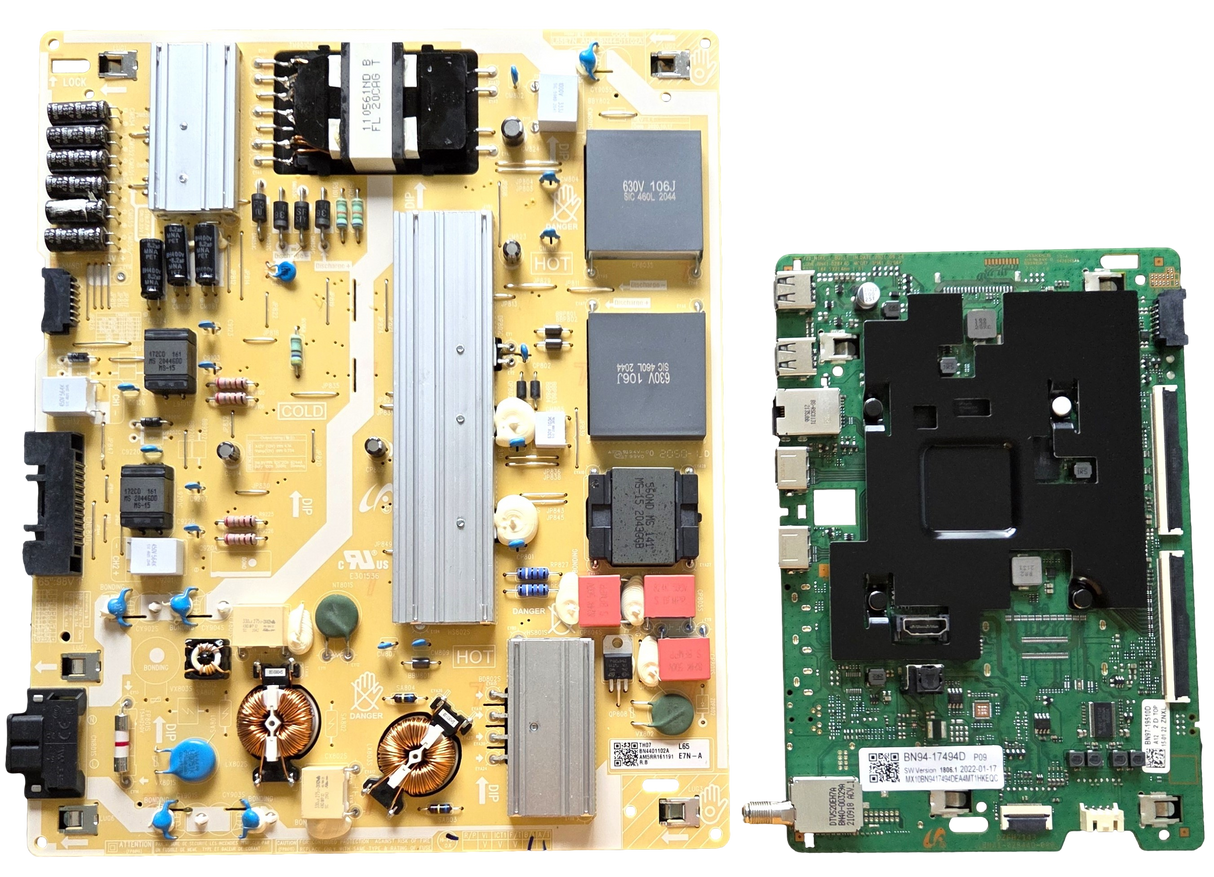 QN65Q60AAFXZA Samsung TV Repair Parts Kit, BN94-17494D Main Board, BN44-01102A Power Supply, QN65Q60AAFXZA
