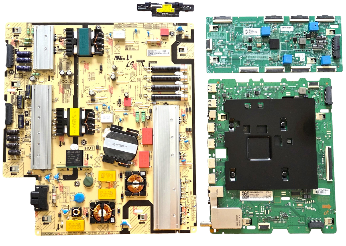 QN50QN90BAFXZA Samsung TV Repair Parts Kit, BN94-17527N Main Board, BN44-01162C Power Supply, BN44-01134A LED Driver, BN59-01399A Wifi, QN50QN90BAFXZA DA01, QN50QN90BAFXZA