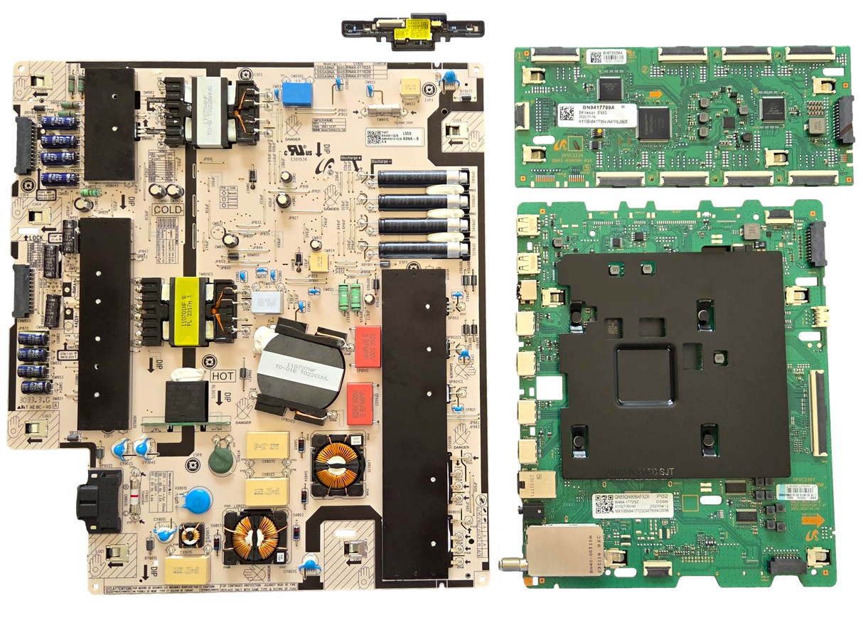 QN55QN90BAFXZA Samsung TV Repair Parts Kit, BN94-17723Z Main Board, BN44-01162B Power Supply, BN94-17799A LED Driver, BN59-01397A Wifi, QN55QN90BAFXZA CK23, QN55QN90BDFXZA CK23