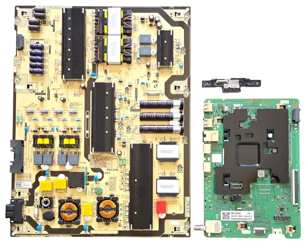 QN85Q60CDFXZA Samsung TV Repair Parts Kit, BN94-18243G Main Board, BN44-01104C Power Supply, BN59-01403A Wifi, QN85Q60CDFXZA AG12, QN85Q60CDFXZA