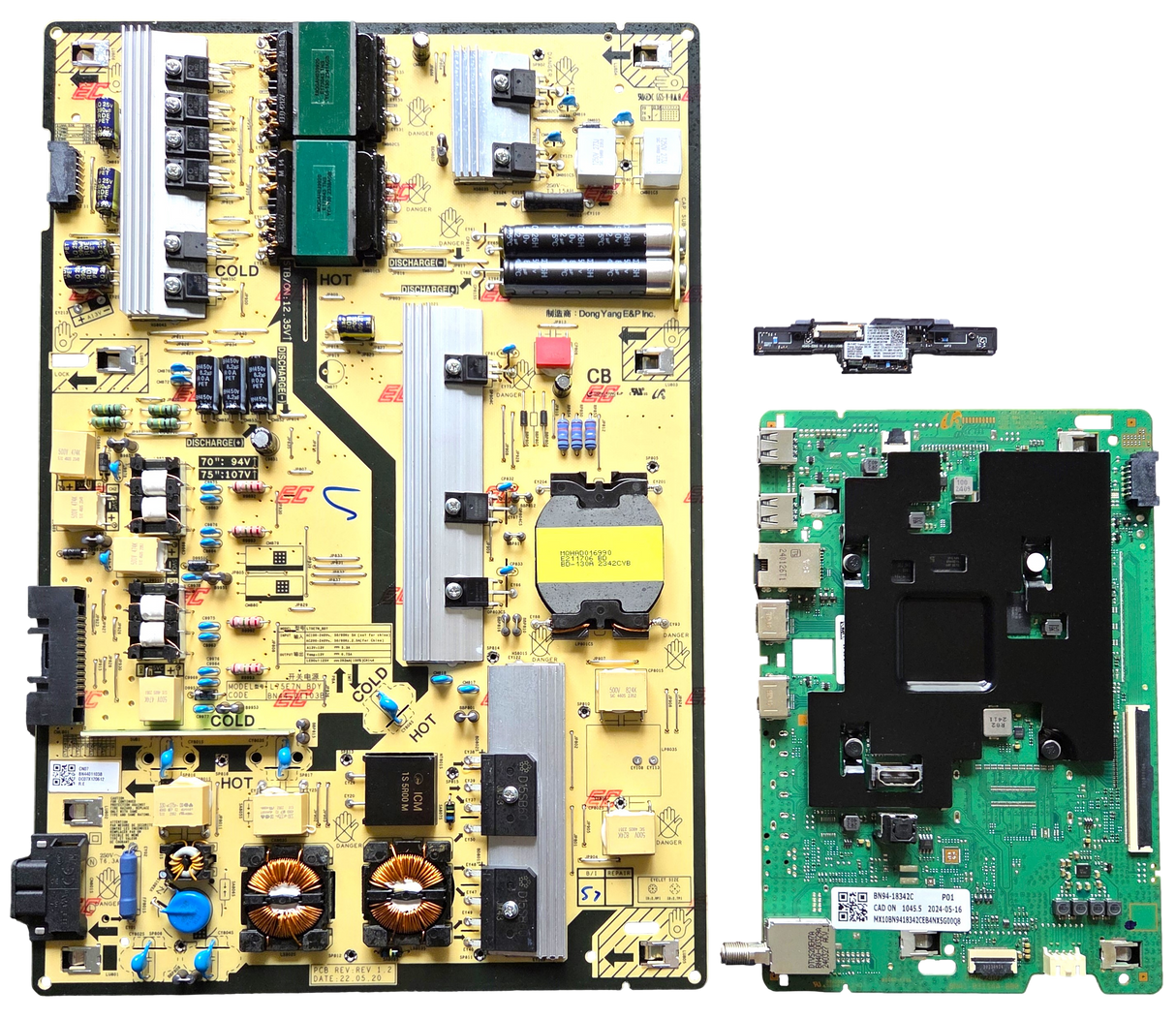 QN75Q60DAFXZA Samsung TV Repair Parts Kit, BN94-18342C Main Board, BN44-01103B Power Supply, BN59-01403A Wifi, CA01, CA02, UA04, QN75Q60DAFXZA