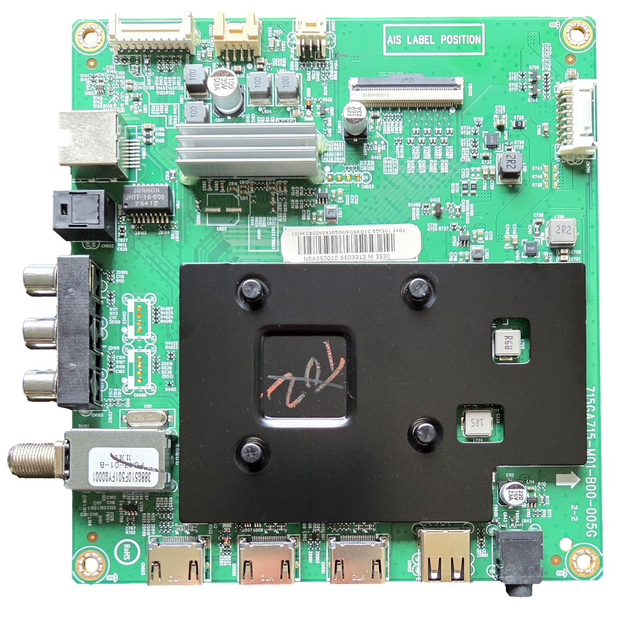 756TXKCB02K093050X Insignia Main Board, 715GA715-M01-B00-005G, NS-55F301NA25
