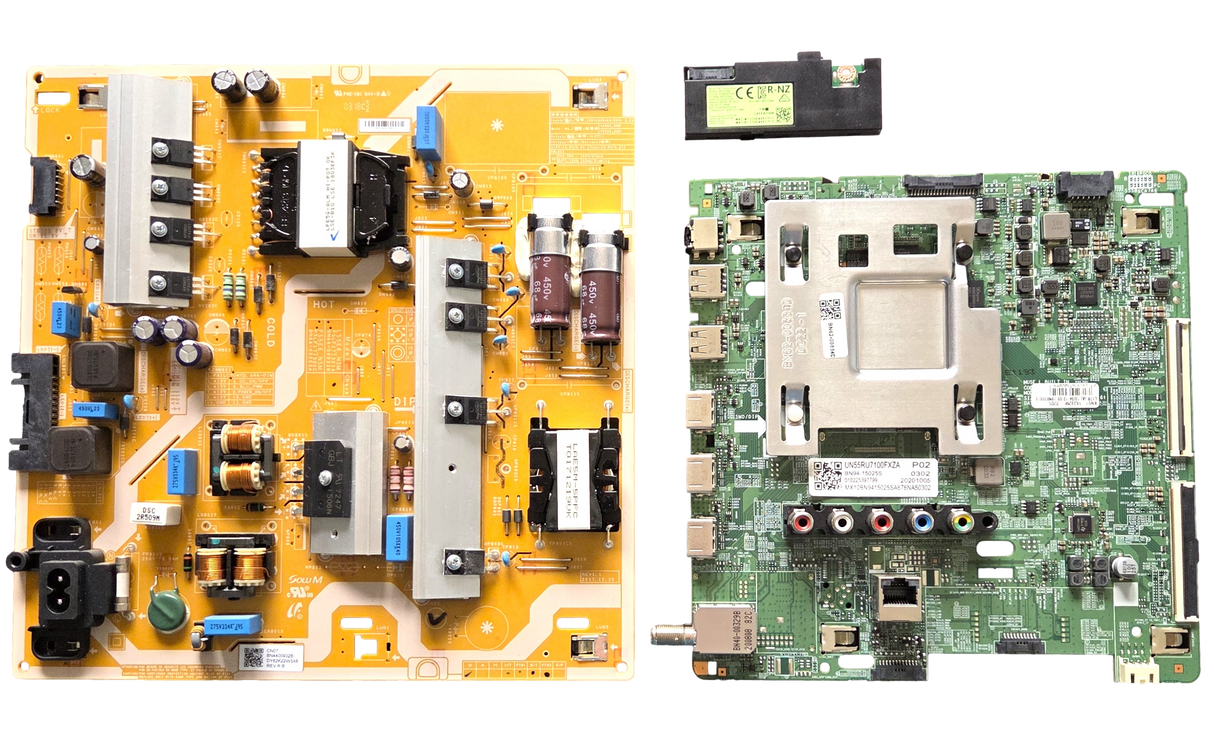 UN55RU7100FXZA Samsung TV Repair Parts Kit, BN94-15025S / BN94-14872X Main Board, BN44-00932B Power Supply, BN59-01314A Wifi, UN55RU7100FXZA WA13, UN55RU7100FXZA