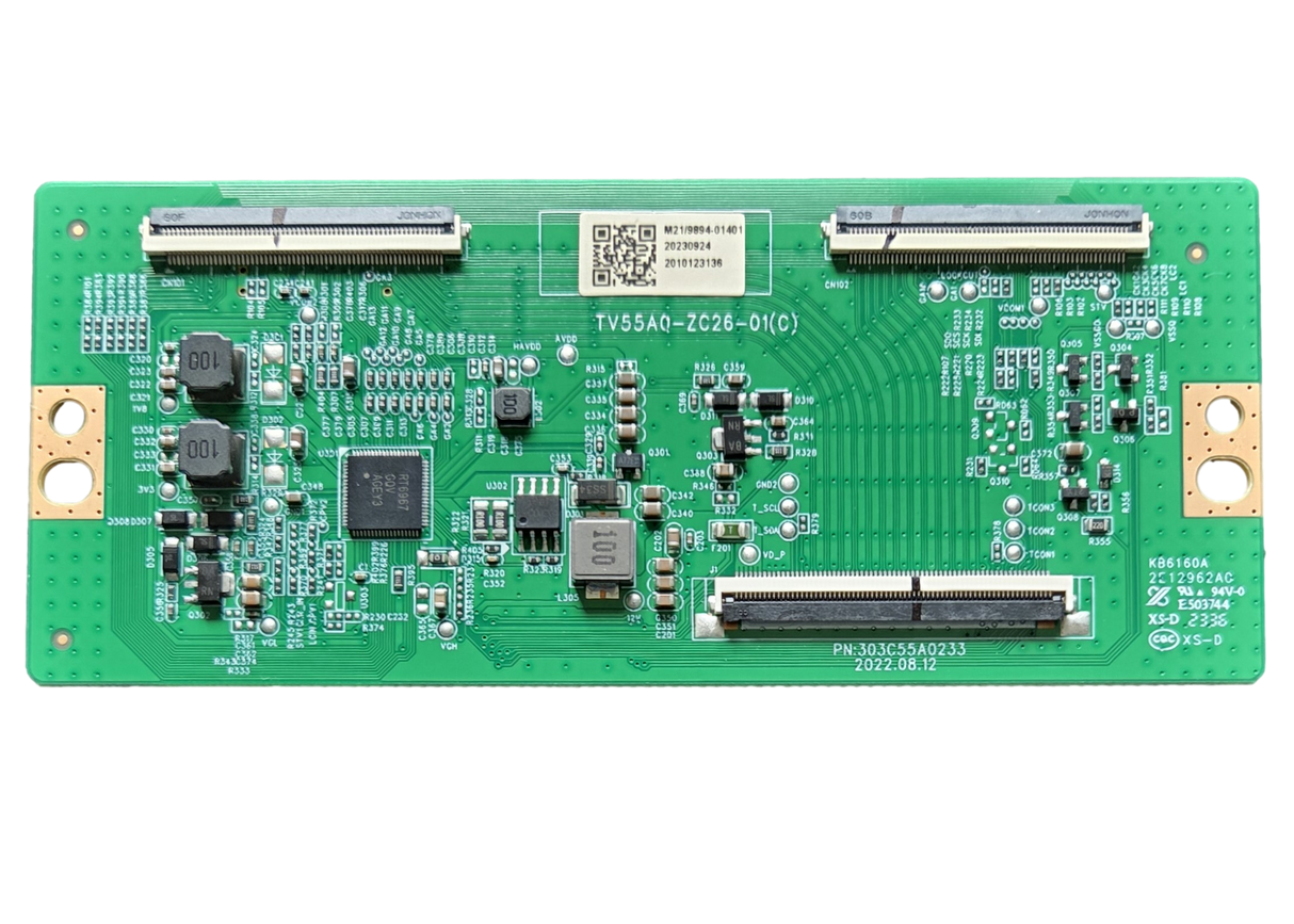 513C55A0M21 Onn T-Con Board, TV55A0-ZC26-01(C), 100012586