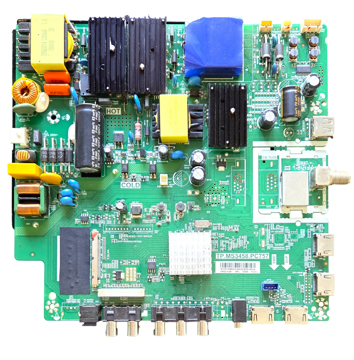 W50-PMTV58GA-MAIN Sceptre Main Board, TP.MS3458.PC757, N19124603, V500DJ6-QE1, U515CV-UMR, W50, PMTV58GA