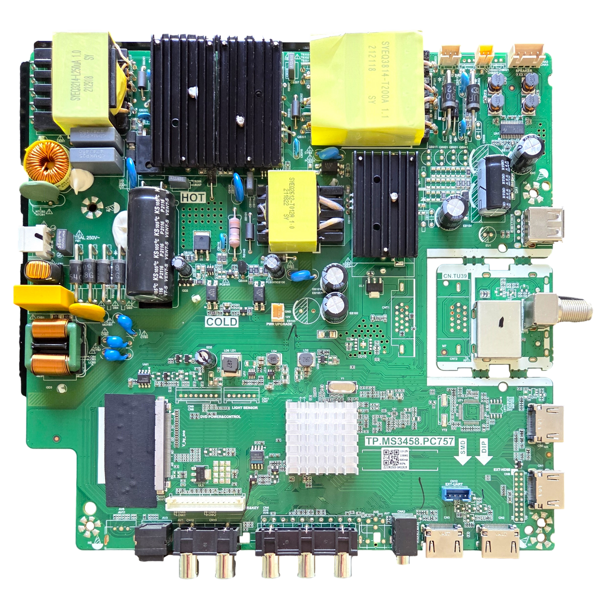 RTU5540-B-MAIN-V3 RCA Main Board/Power Supply, TP.MS3458.PC757, AE01C458757034, RTU5540-B