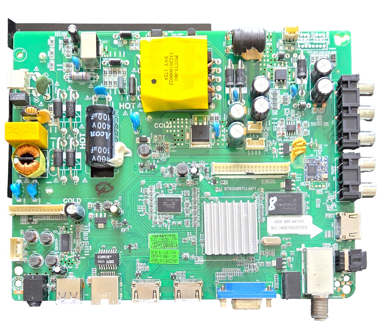 W17066-SY Westinghouse Main Board, ST6308RTU-AP1, WD40FBE1001