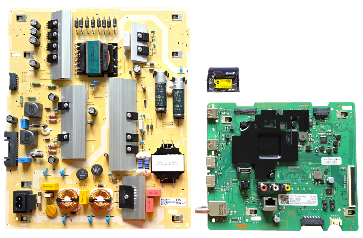 UN75TU8000FXZA Samsung TV Repair Parts Kit, BN94-15807X Main Board, BN44-01056A Power Supply, BN59-01342A Wifi, UN75TU8000FXZA CA03, UN75TU8000FXZA